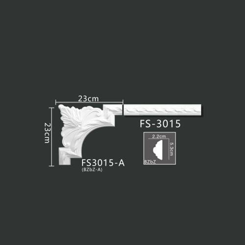 FS3015-A PU one-piece corner ornament for wall frame decoration