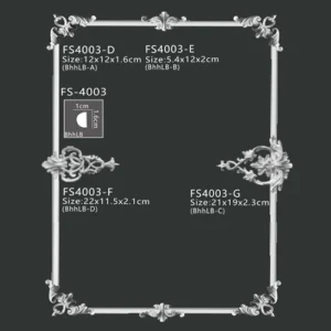 FS4003 PU one-piece corner ornament for wall frame decoration