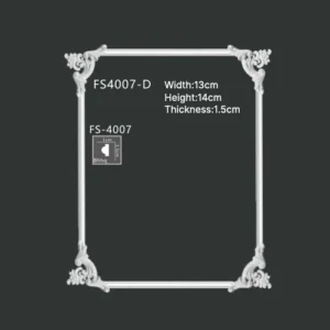 FS4007-D PU one-piece corner ornament for wall frame decoration