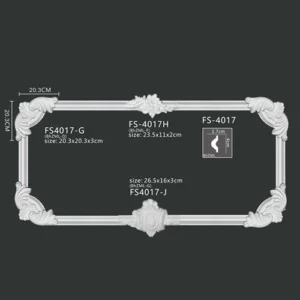FS4017-G H J PU one-piece corner ornament for wall frame decoration