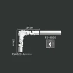 FS4020-A PU one-piece corner ornament for wall frame decoration