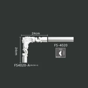 FS4020-A PU one-piece corner ornament for wall frame decoration