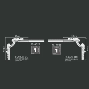 FS4028 PU one-piece corner ornament for wall frame decoration