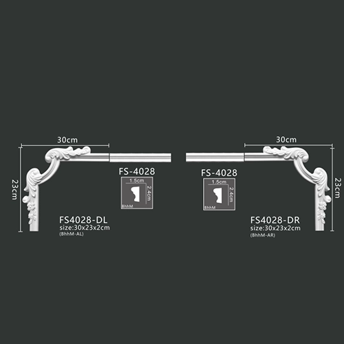 FS4028 PU one-piece corner ornament for wall frame decoration