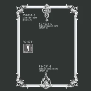 FS4031 PU one-piece corner ornament for wall frame decoration