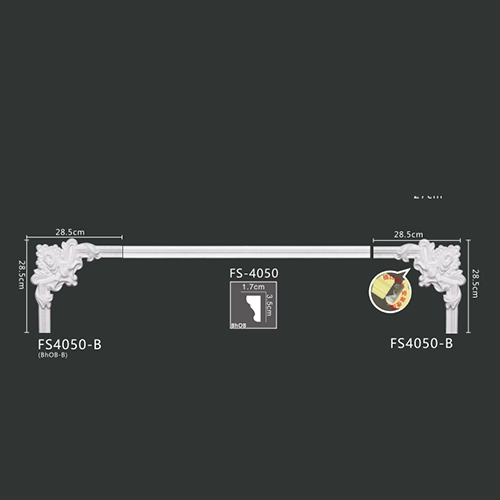 FS4050-B PU one-piece corner ornament for wall frame decoration