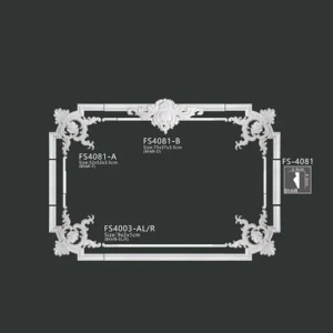 FS4081 PU one-piece corner ornament for wall frame decoration