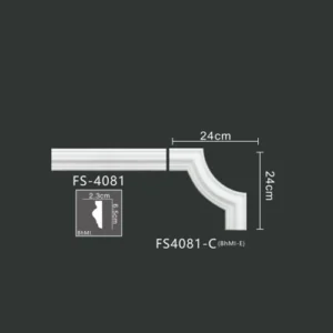FS4081-C PU one-piece corner ornament for wall frame decoration