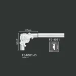 FS4081-D PU one-piece corner ornament for wall frame decoration