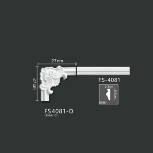 FS4081-D PU one-piece corner ornament for wall frame decoration