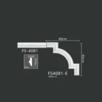 FS4081-E PU one-piece corner ornament for wall frame decoration