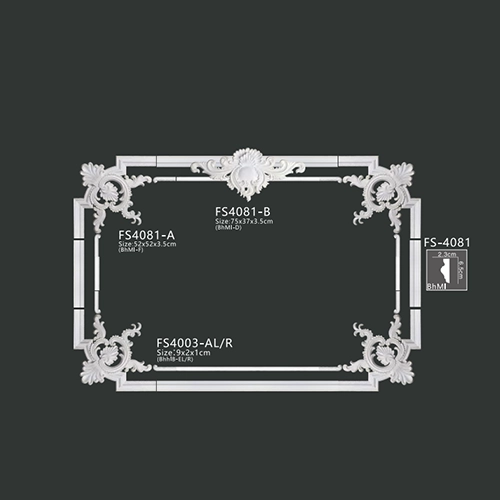 FS4081 PU one-piece corner ornament for wall frame decoration