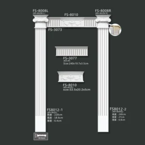 FS8008-8012-2 PU door surround moulding for interior doorway decoration