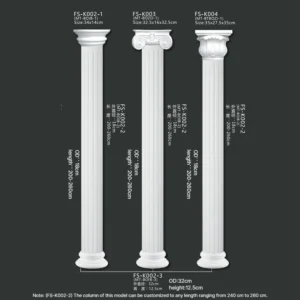 FSK002 3 4 PU Roman column for interior architectural decoration