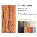 PU faux stone panel for interior and exterior wall decoration