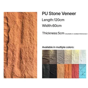 PU faux stone panel for interior and exterior wall decoration