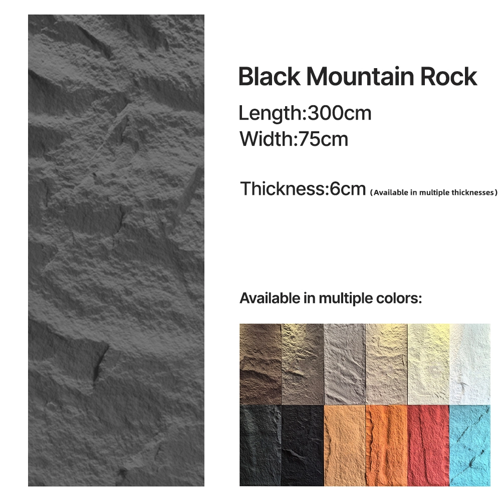 Large PU faux stone panel for interior and exterior wall decoration