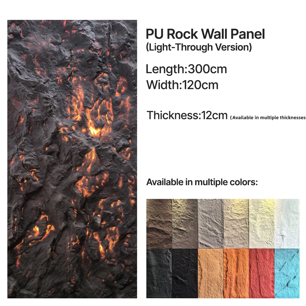 Large PU faux stone panel for interior and exterior wall decoration