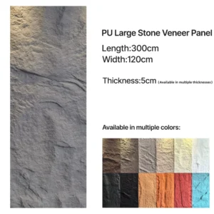 Large PU faux stone panel for interior and exterior wall decoration