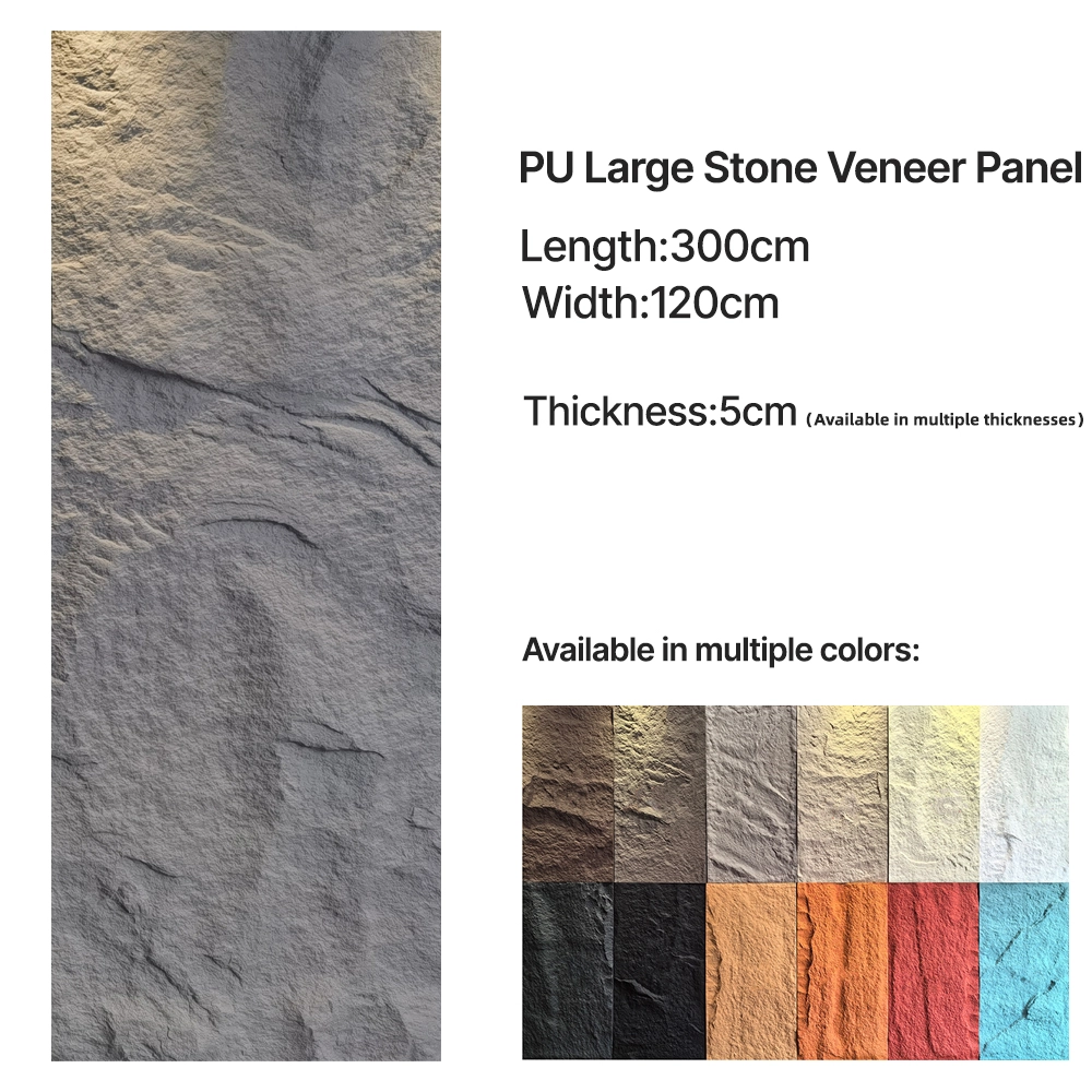 Large PU faux stone panel for interior and exterior wall decoration