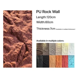 PU rock wall panel for interior and exterior wall decoration