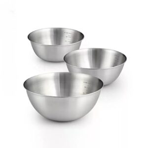 High Quality Korean Stainless Steel Salad Bowl Polished Metal Mixing Bowl Set for Camping Including Carton Packing - Mixin...