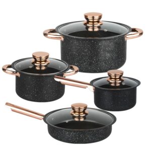 8pcs Classic Style Eco-Friendly Nonstick Stainless Steel Alloy Korean Kitchen Wares Cooking Pots and Pans Set Casserole Co...