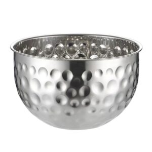 Luxury Stainless Steel Salad Fruit Bowl Korean Style Hammered Metal Polished for Kitchen for Serving Food Mixing Use - Mix...