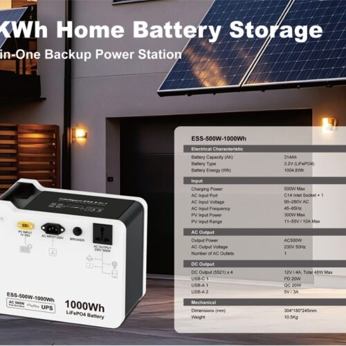 1000Wh พาวเวอร์สเตชั่นพกพาสำหรับบ้านและกิจกรรมกลางแจ้ง - สำหรับใช้งานกลางแจ้งและในบ้าน...
