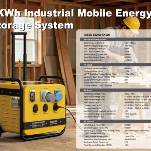 5000Wh Portable Home Power Station – Yellow - Outdoor Home Energy Storage