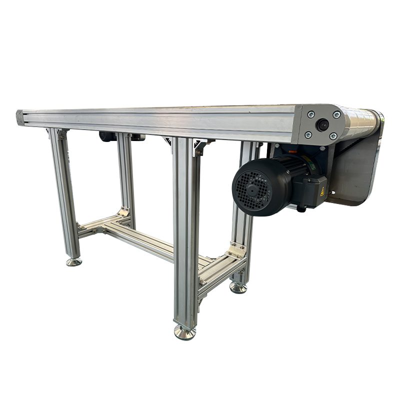 White PVC Belt Conveyor With Aluminum Profile Frame - Conveyor System