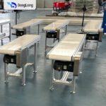 White PVC Belt Conveyor With Aluminum Profile Frame - Conveyor System