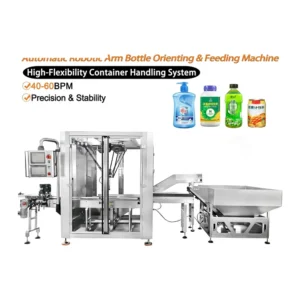 Robotic Arm Bottle Feeding and Orienting Machine for Filling Lines main image