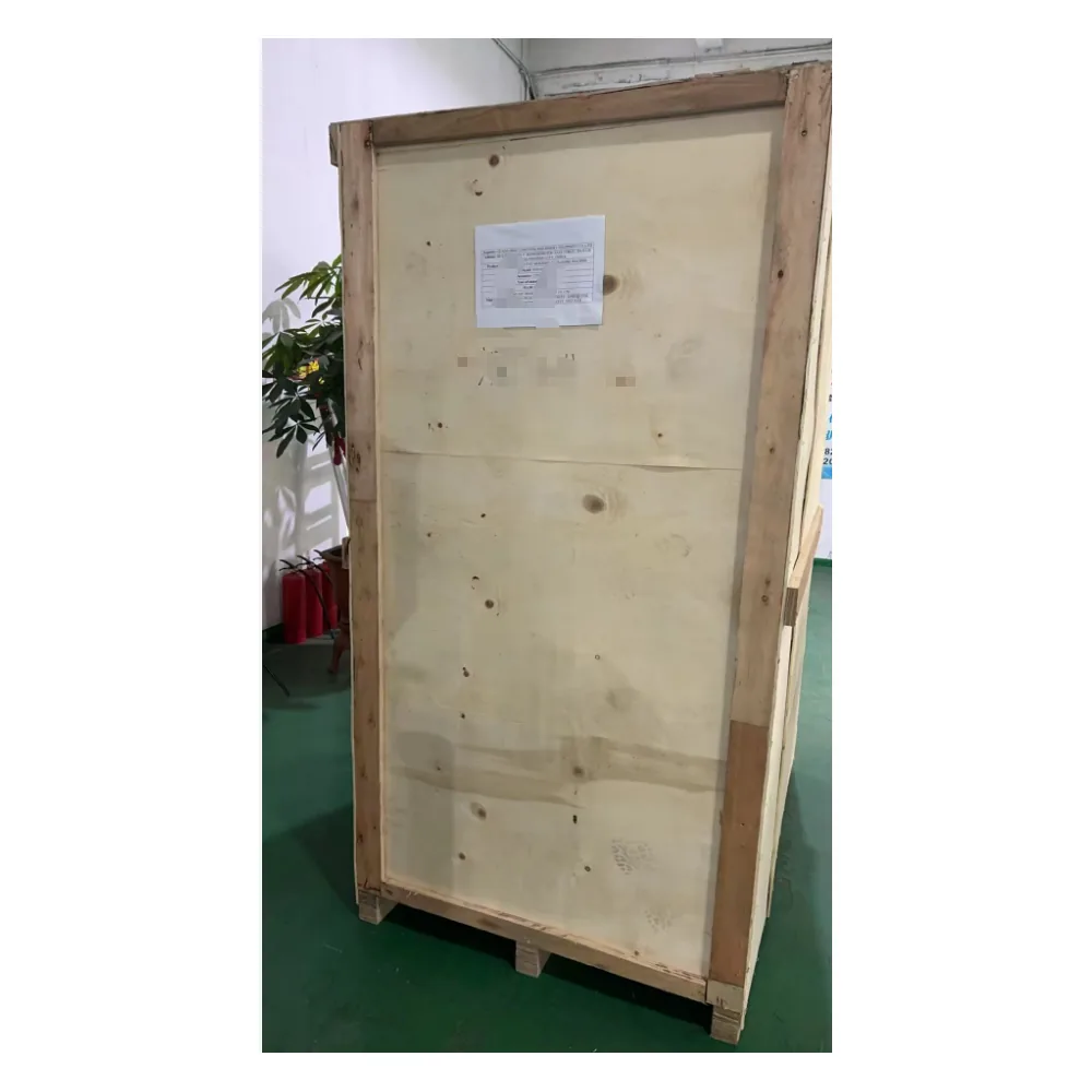 Nut packaging machine prepared for shipment to Australia