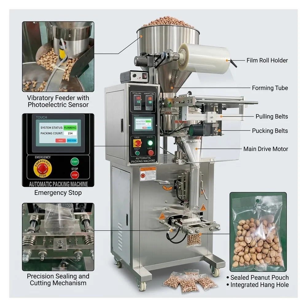 Vertical peanut and cashew packaging machine for Australian customer