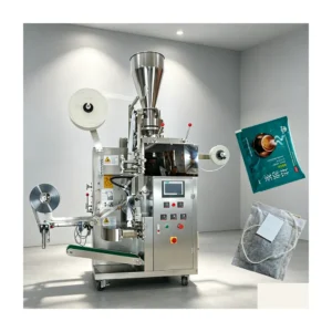 Automatic Tea Bag Packaging Machine for Inner and Outer Bags with Thread, Tag and Envelope image 1