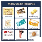 Bottom film flow wrapper application industries for food bakery mask soap and mooncake packaging