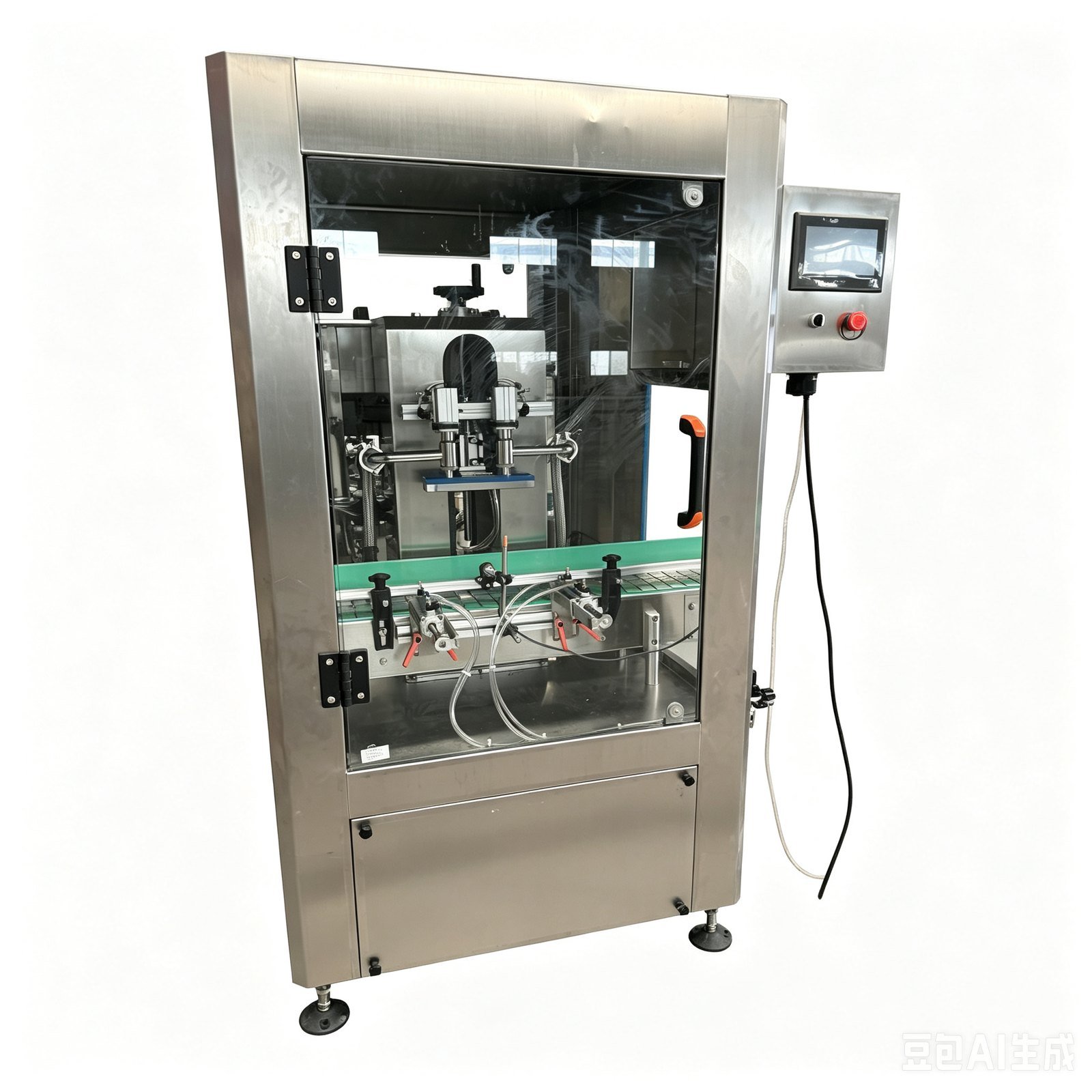 2-head magnetic pump filling machine for 5L PET olive oil bottles.