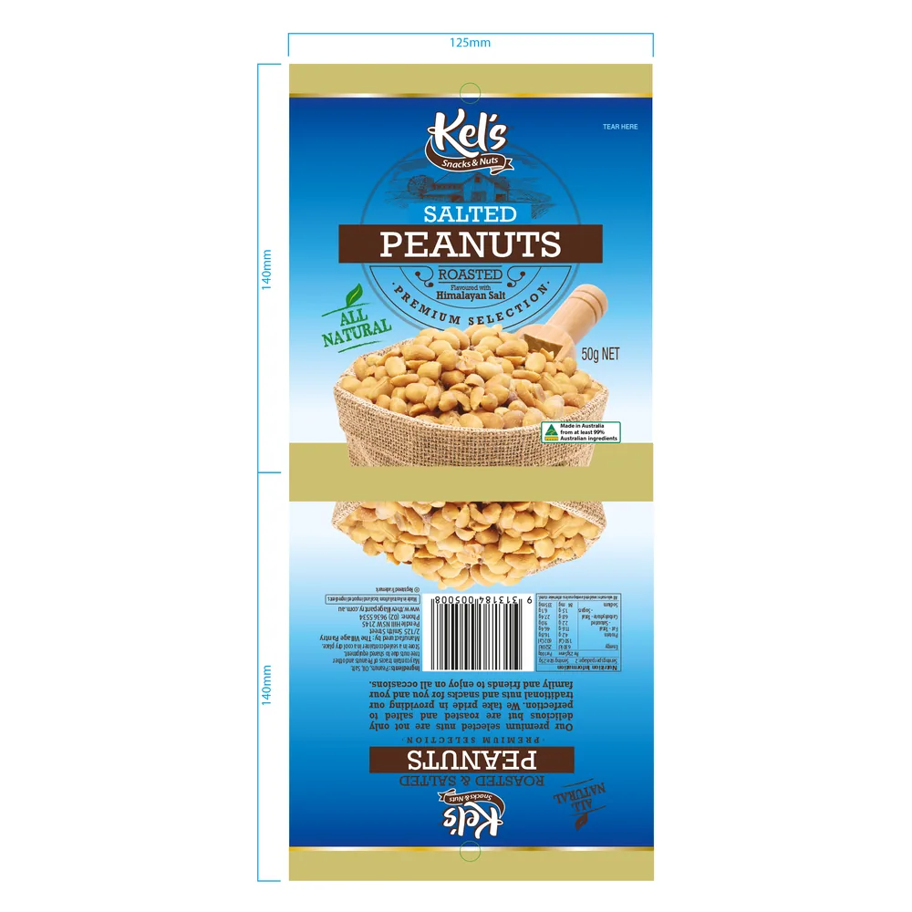 Salted peanuts 50 g packaging film artwork