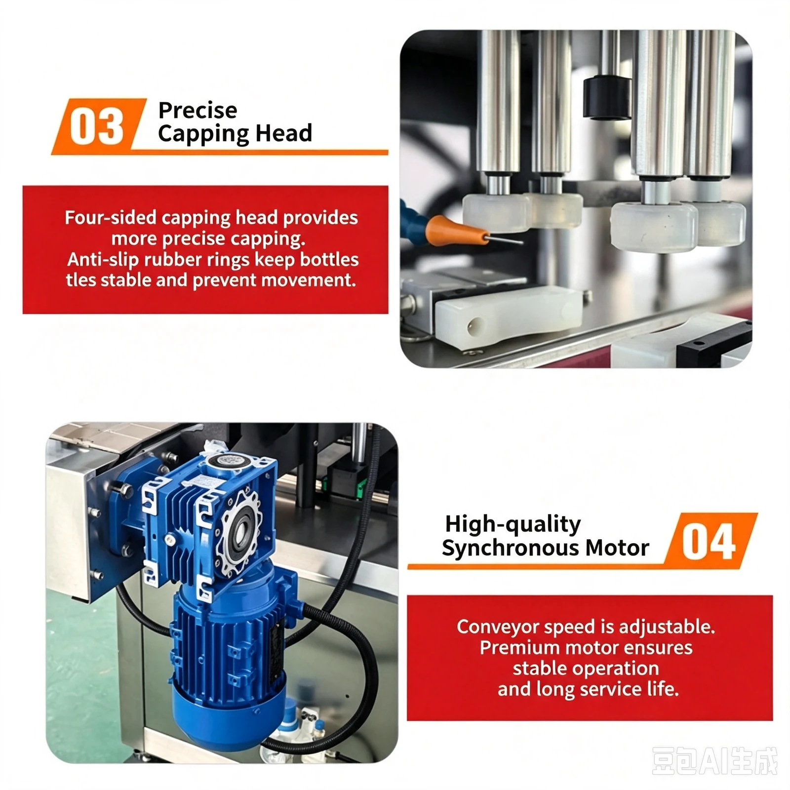 Automatic Four Wheel Servo Capping Machine for Bottles - machine view 1