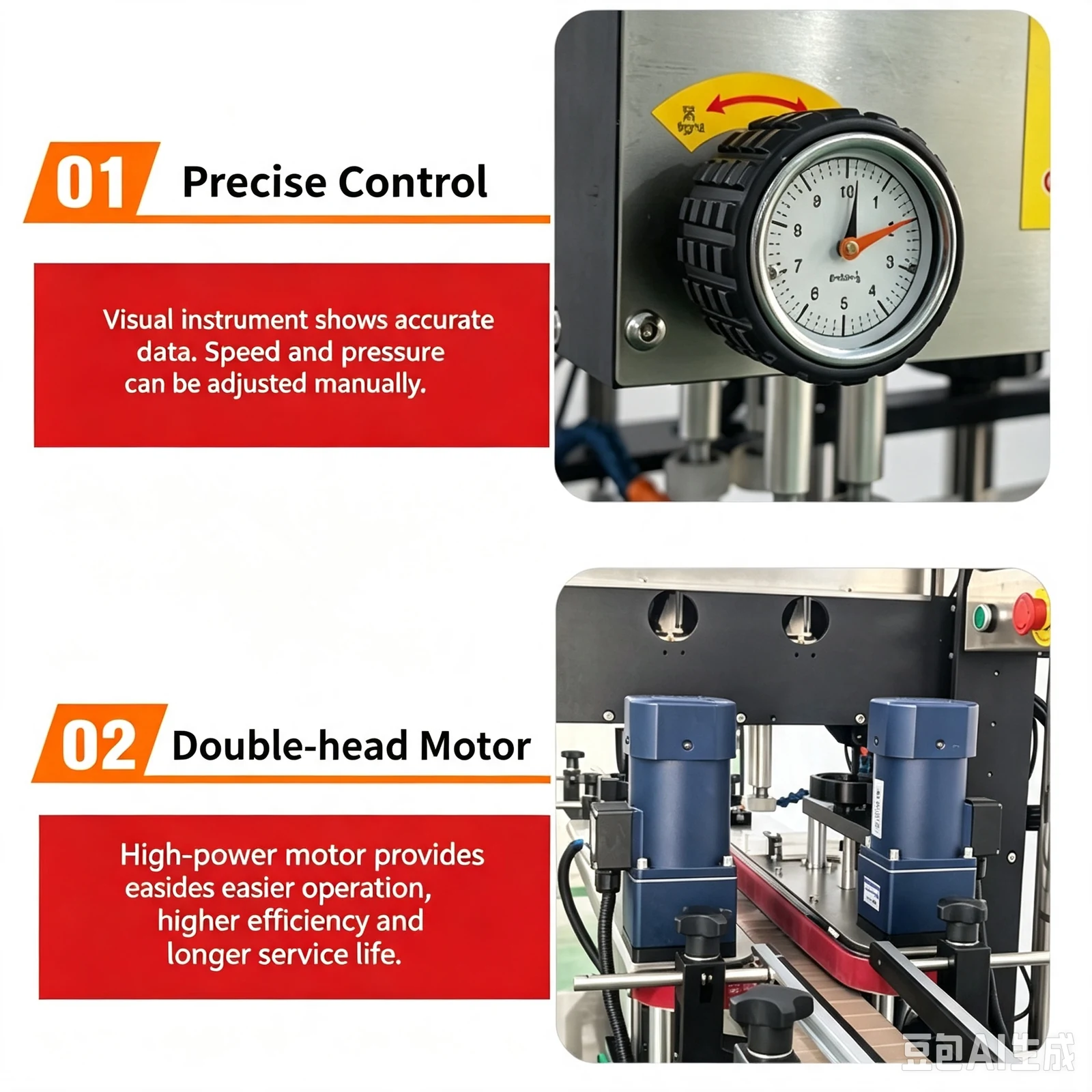 Automatic Four Wheel Servo Capping Machine for Bottles - machine view 2