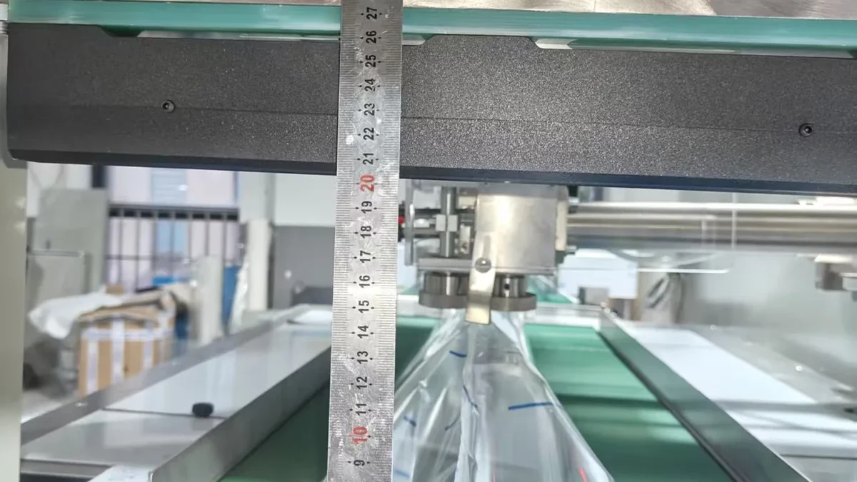 Automotive Parts Horizontal Flow Wrapper customer project – Argentina Automotive Parts Flow Wrapping Machine Case – 200 mm Product Clearance