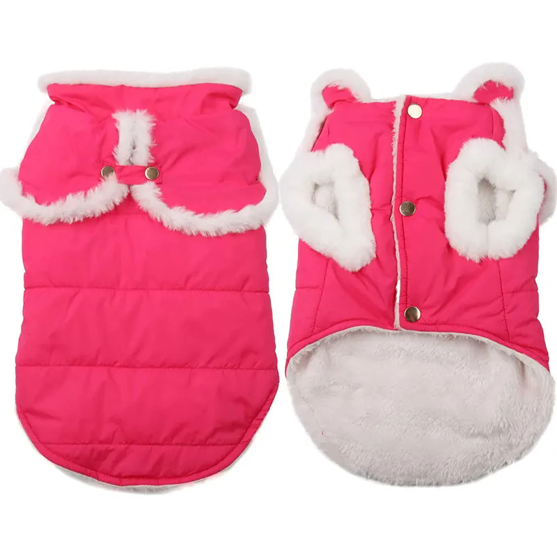 Shawl Design Fleece Lined Warm Dog Jacket For Puppy Winter Cold Weather,Soft Windproof Small Dog Coat