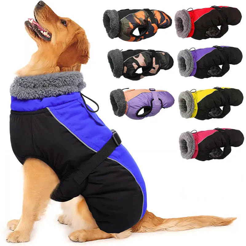 Extra Warm Dog Coat Reflective Adjustable Dog Jacket