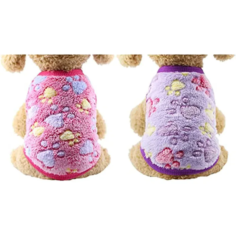 2 Pieces Small Dog Sweaters Fleece Cloth Warm Puppy Sweaters $14.39 USD