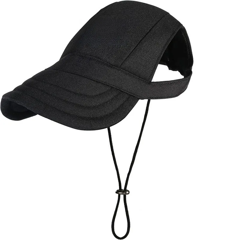 Baseball Dog Hat's With Ear Holes And Adjustable Drawstring