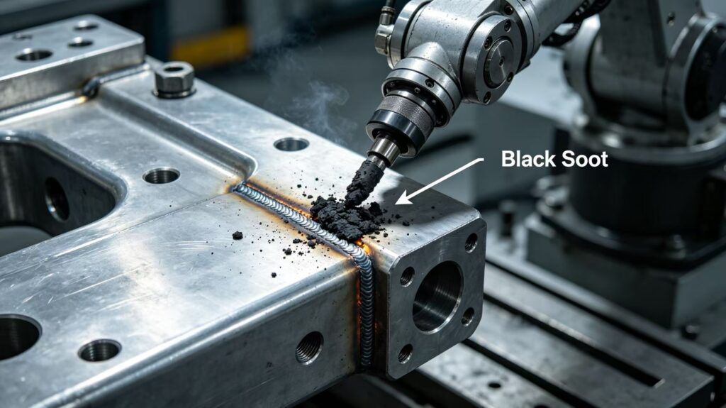 Aluminum Welding with tig black soot