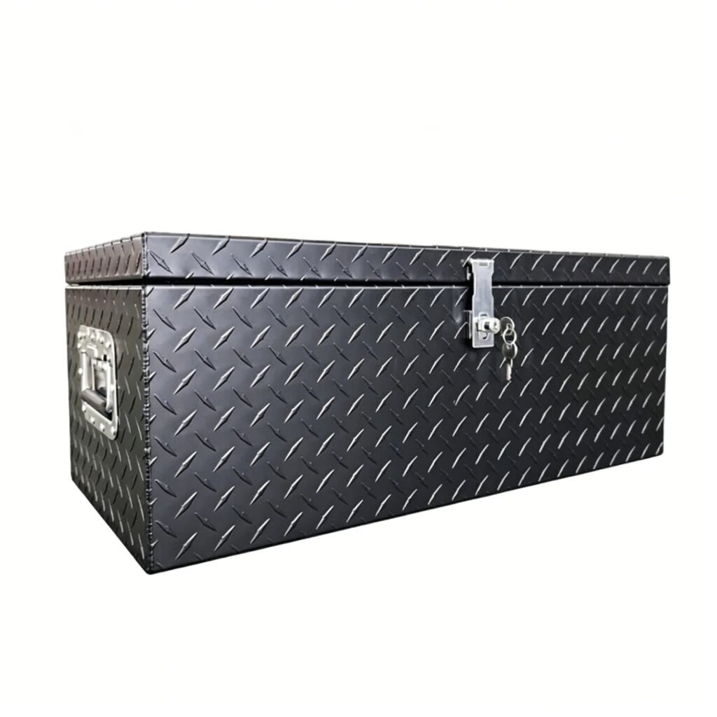 Custom Aluminum Utility Box with TIG welded aluminum construction for reliable outdoor storage