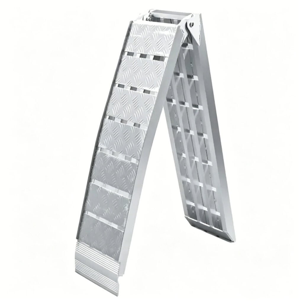 Heavy duty Aluminum Folding Loading Ramp with compact folding design for easy transport and storage