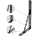 TIG welded aluminum shelf bracket for wall mount shelving applications